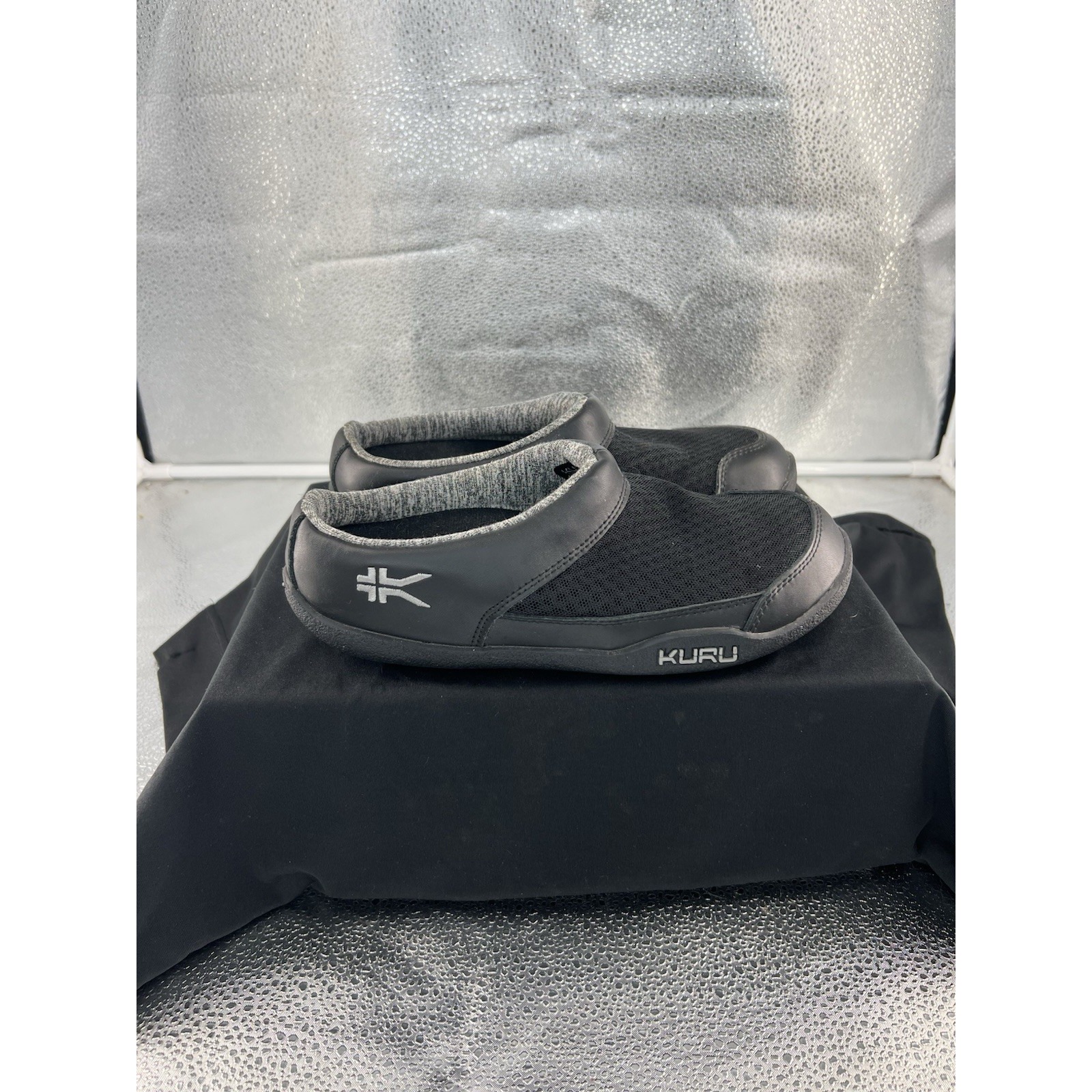 Kuru Draft Black Mesh Arch Support Plantar Fasciitis Comfort Slip On Shoes 7.5